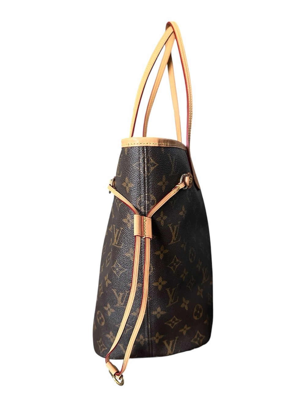 Louis Vuitton Monogram Neverfull Tote with Matching Pouch - Brown/Beige - Picture 6 of 8